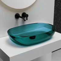 Раковина-чаша Abber Kristall 60 Бирюзовая арт-AT2805Aquamarin — фото 1, Раковины накладные