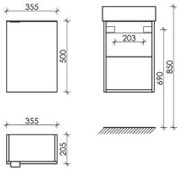 Тумба под раковину Sancos Mini 37 L подвесная Белый глянец арт-MN35WL — фото 8, Тумбы под раковину