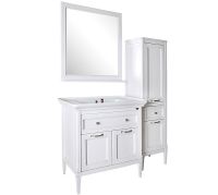 Тумба под раковину ASB-Woodline Гранда 85 Белая с патиной Серебро арт-11487 — фото 4, Тумбы под раковину