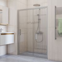 Душевая дверь STWORKI Стокгольм 110 3GW009TTKK000 профиль Хром матовый стекло прозрачное арт-409017 — фото 9, Раздвижные душевые двери