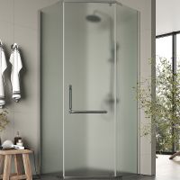 Душевой уголок Agger 90x90 профиль Хром стекло матовое арт-A03-090MCR/G — фото 1, Душевые уголки трапеция