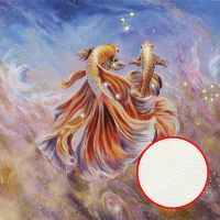 Фреска Ortograf Животные 8273 Фактура флок FLK Флизелин (1,5*1,5) Голубой/Оранжевый, Рыбы/Живопись арт-8273 (флок FLK) — фото 1, Фрески