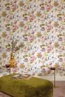 Обои Grandeco Universe 5 Винил на флизелине (1,06*10,05) Коричневый/Розовый/Зеленый, Цветы/Штукатурка арт-UI 3104 — фото 3, Обои для стен