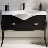 Тумба под раковину Clarberg Borgia 115 Черная Патина медь арт-BOR0111BLK — фото 1, Тумбы под раковину