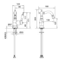 Смеситель для биде Migliore Oxford Бронза арт-19082 — фото 2, Смесители для биде