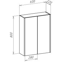Подвесной шкаф Bellezza Бруно 60 Табакко арт-4642209180495 — фото 4, Шкафы для ванной