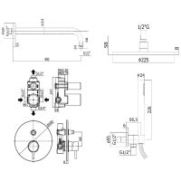 Душевая система Paffoni Light Золото медовое арт-KITLIG015HG — фото 7, Встраиваемые душевые комплекты