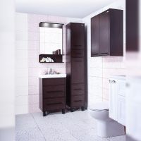 Зеркало Бриклаер Чили 55 с подсветкой Венге арт-4627125415043 — фото 4, Зеркала в ванную комнату