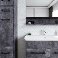 Тумба под раковину Бриклаер Чили 90 Цемент арт-4627125415241 — фото 2, Тумбы под раковину