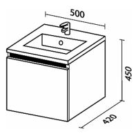 Тумба с раковиной SanVit Кубэ мини 50 в цвете Ral подвесная Белый глянец арт-kkubemini — фото 6, Тумбы с раковиной