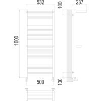 Товар: Водяной полотенцесушитель Terminus Аврора П20 500х1000 с полкой Хром, нижнее подключение, G 1/2" ВР, с угловым соединением арт-4670078529237 - фото 4 Водяной полотенцесушитель Terminus Аврора П20 500х1000 с полкой Хром, нижнее подключение, G 1/2" ВР, с угловым соединением арт-4670078529237 — фото 4, Водяные полотенцесушители