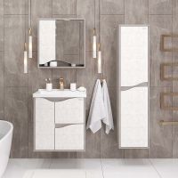 Тумба под раковину Onika Брендон 60.13 подвесная Камень светлый Бетон крем арт-106138 — фото 3, Тумбы под раковину