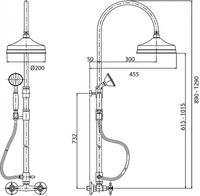 Душевая система Cezares Diamond Бронза арт-DIAMOND-CD-02-Sw — фото 3, Душевые стойки