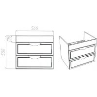 Тумба под раковину VIANT Лима 60 подвесная Белая арт-VLIM60CO-T2YP — фото 5, Тумбы под раковину