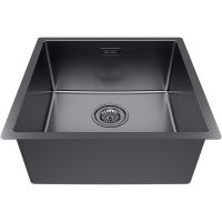 Кухонная мойка Paulmark Lassan 49 Uni Вороненная сталь арт-LA49-GM — фото 1, Кухонные мойки