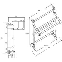 Водяной полотенцесушитель Margaroli Sole 455-3 c полкой Хром арт-4554703CRP — фото 2, Водяные полотенцесушители