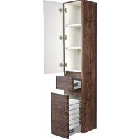 Шкаф пенал Style Line Атлантика 35 L Люкс Plus с бельевой корзиной Старое дерево арт-СС-00002222 — фото 3, Пеналы для ванной комнаты