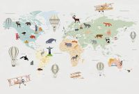 Фреска детская Ortograf Для самых маленьких 33730 Фактура флок FLK Флизелин (4*2,7) Серый/Разноцветный, Карты арт-33730 (флок FLK) — фото 2, Фрески