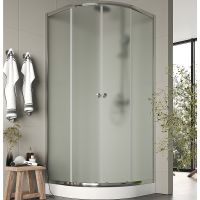 Душевой уголок Agger 90x90 профиль Хром стекло матовое арт-A01-090MCR — фото 1, Душевые уголки четверть круга