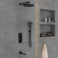 Товар: Душевая система Vincea Inspire с термостатом Черная матовая арт-VSFW-433TI2MB - фото 3 Душевая система Vincea Inspire с термостатом Черная матовая арт-VSFW-433TI2MB — фото 3, Встраиваемые душевые комплекты