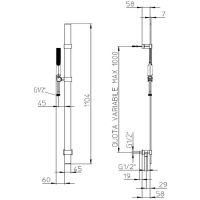Душевой гарнитур Bossini Apice Хром арт-D48088.030 — фото 8, Душевые гарнитуры на штанге