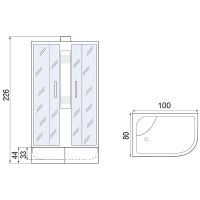 Душевая кабина River Nara XL 100х80 МТ L с поддоном арт-10000011840 — фото 11, Душевые кабины