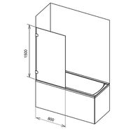 Шторка на ванну Ravak Brilliant BVS1-80 профиль Хром стекло Transparent арт-7U840A00Z1 — фото 6, Неподвижные шторки для ванной