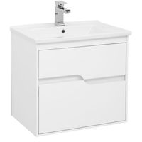 Тумба под раковину Aquanet Модена 65 подвесная Белый глянец арт-198485 — фото 1, Тумбы под раковину