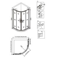 Душевой уголок Veconi Rovigo RV-07 90х90 профиль Хром стекло прозрачное арт-RV07-90PL-01-19C3 — фото 3, Душевые уголки четверть круга