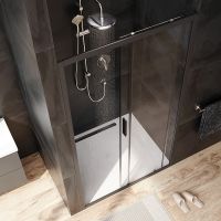 Душевая дверь AM.PM Gem Solo 110 профиль Черный матовый стекло прозрачное арт-W90G-110-1-195BT — фото 3, Раздвижные душевые двери