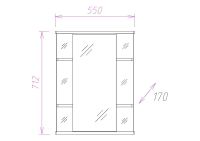 Зеркальный шкаф Onika Глория 55.00 У Белый арт-205531 — фото 2, Зеркальные шкафы в ванную