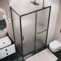 Душевая стенка Grossman Style 80 профиль Черный матовый стекло шиншилла арт-200.K33.05.80.21.02 — фото 3, Боковые стенки