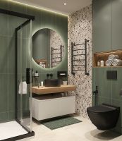 Комплект мебели для ванной STWORKI Ольборг 100 подвесная Белая матовая Дуб французский арт-487255 — фото 4, Комплекты мебели для ванной