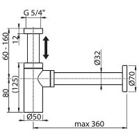 Сифон для раковины Ravak Черный матовый арт-X01747 — фото 2, Сифоны для раковины