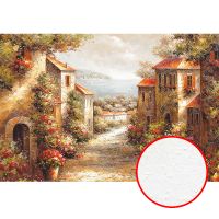 Фреска Ortograf Городской пейзаж живопись 4461 Фактура бархат FX Флизелин (4*2,7) Бежевый/Оранжевый, Город/Пейзаж/Живопись арт-4461 (бархат FX) — фото 1, Фрески