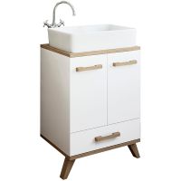 Тумба под раковину Sanflor Ингрид 60 Белая Швейцарский вяз арт-С0001916 — фото 1, Тумбы под раковину