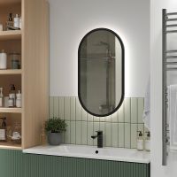 Зеркало Reflection Arabica 450х800 с подсветкой Черное с сенсорным выключателем и диммером арт-RF5020AR — фото 8, Зеркала в ванную комнату