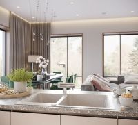 Кухонная мойка Domaci Бьелла DMC-76K арт-GWS-76K-328 бежевая — фото 3, Кухонные мойки