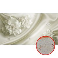 Фреска Ortograf 3D 6681 Фактура бархат золото FX-G Флизелин (5*2,7) Белый, Цветы арт-6681 (бархат золото FX-G) — фото 1, Фрески