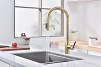 Смеситель для кухни Paulmark Universal Светлое брашированное золото арт-Un213880-SBG — фото 4, Смесители для кухни