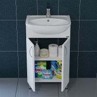 Тумба под раковину СанТа Сити 50 Белая арт-201068 — фото 4, Тумбы под раковину