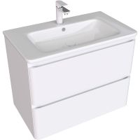 Тумба под раковину Aquanet Эмбер 80 подвесная Белая матовая арт-330467 — фото 1, Тумбы под раковину