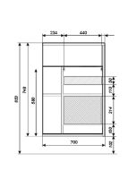 Тумба с раковиной 1MarKa Stretto 70П подвесная Белый глянец арт-У94633 — фото 12, Тумбы с раковиной