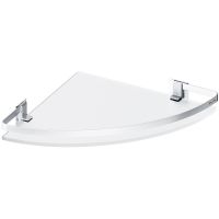 Стеклянная полка AM.PM Sense L угловая Серебристая арт-A7456100 — фото 1, Полки для ванной и душа