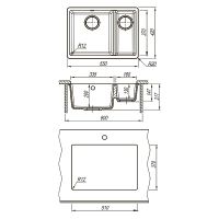 Кухонная мойка Lemark Sinara 550.2-U Шампань арт-9910084 — фото 4, Кухонные мойки