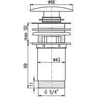 Донный клапан Rav Slezak click-clack Черный матовый арт-MD0485CMAT — фото 2, Донные клапаны