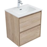 Тумба под раковину Aquanet Милан 60 подвесная Дуб светлый арт-336382 — фото 2, Тумбы под раковину