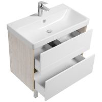 Тумба под раковину Aquaton Сканди 80 подвесная Белый глянец Дуб верона арт-1A283001SDB20 — фото 6, Тумбы под раковину