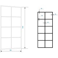 Шторка на ванну Ceruttispa Muza 80x140 9283 профиль Черный стекло прозрачное арт-MUZA F80 — фото 11, Неподвижные шторки для ванной