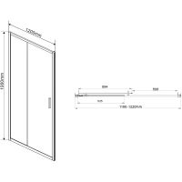 Душевая дверь Vincea Garda 120 профиль Золото брашированное стекло прозрачное арт-VDS-1G120CLG — фото 6, Раздвижные душевые двери